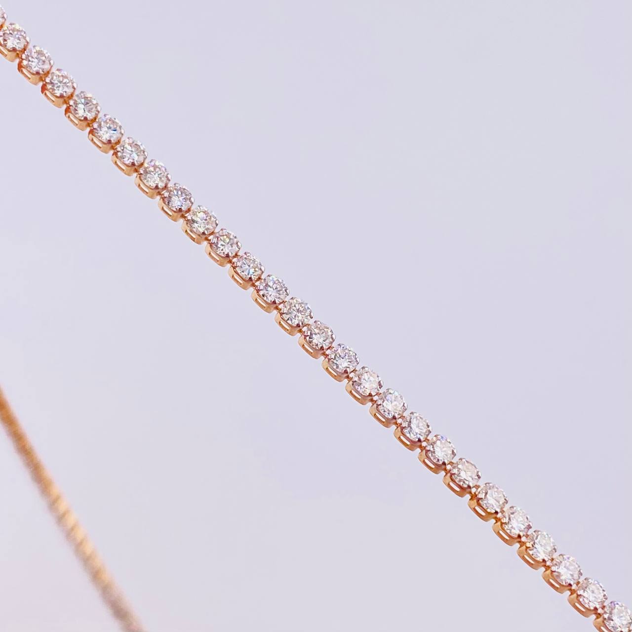 Cadena Tenis Diamantes 4,76Qts 4.6 g / 38.9 cm / 2 mm Oro Rosa 18K