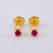 Topos Cuatro Garras Rubies 20Pts 1.05 g / 3 mm Oro Amarillo 18K