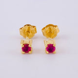 Topos Cuatro Garras Rubies 20Pts 1.05 g / 3 mm Oro Amarillo 18K