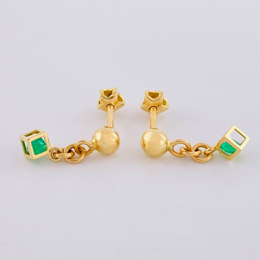 Topos Cubo Esmeralda 15Pts 1.5 g / 1.4 cm Oro Amarillo 18K