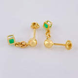 Topos Cubo Esmeralda 17Pts 1.55 g / 1.4 cm Oro Amarillo 18K