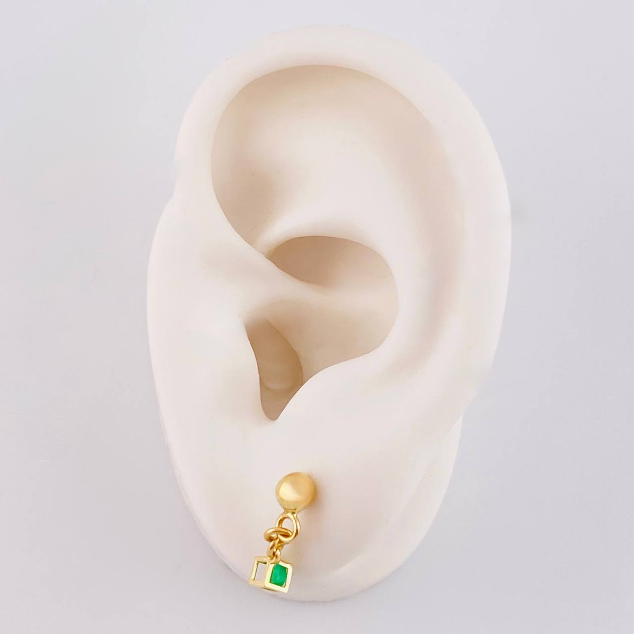 Topos Cubo Esmeralda 15Pts 1.5 g / 1.4 cm Oro Amarillo 18K