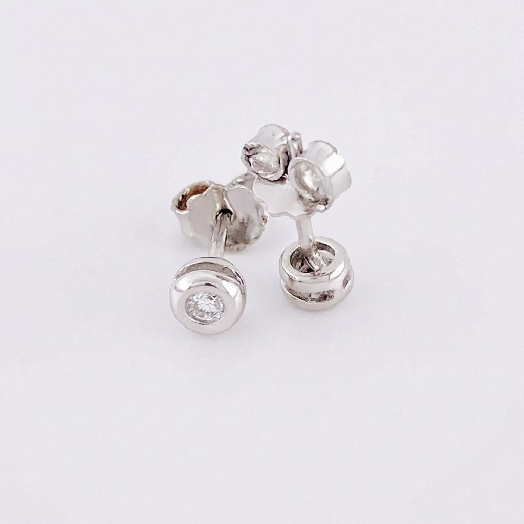 Topos Bisel Diamante 14Pts 1.15 g / 4.2 mm Oro Blanco 18K