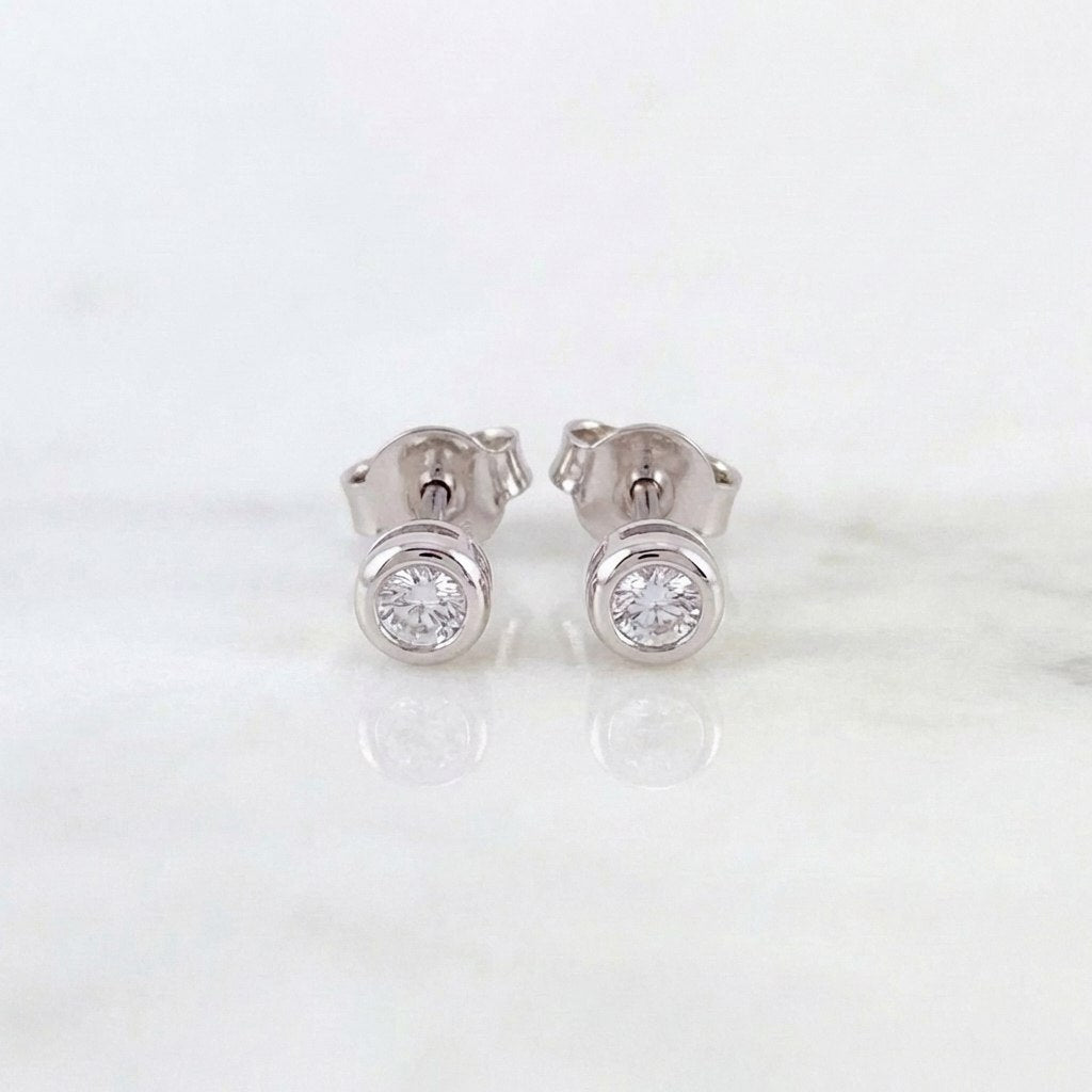 Topos Bisel Diamante 14Pts 1.15 g / 4.2 mm Oro Blanco 18K