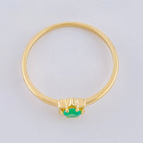 Anillo Flor Estrellado 1.35 g / T7 Oro Amarillo 18K