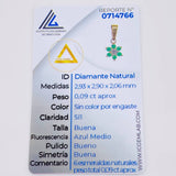 Dije Flor Esmeraldas 9Pts Diamante 9Pts 0.85 g / 1.5 cm Oro Amarillo 18K