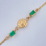 Pulso Escalera Plana Sol Esmeralda 1.35gr / 18cm / Oro Amarillo 18K %