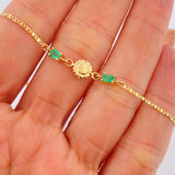 Pulso Escalera Plana Sol Esmeralda 1.35gr / 18cm / Oro Amarillo 18K %