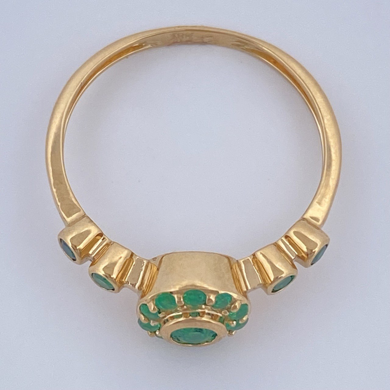 Anillo Circulos Esmeralda 2.5gr / T7 / Oro Amarillo 18K %