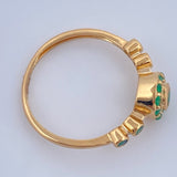 Anillo Circulos Esmeralda 2.5gr / T7 / Oro Amarillo 18K %