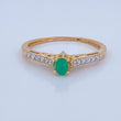 Anillo Solitario Churumbela Esmeralda 1.85gr / T6 3/4 / Dos Oros Amarillo Blanco 18K %