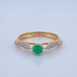 Anillo Solitario Nudos Esmeralda 2.05gr / T5 1/2 / Dos Oros Amarillo Blanco 18K %