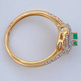 Anillo Escencia Esmeralda 2.75gr / T6 / Dos Oros Amarillo Blanco 18K %