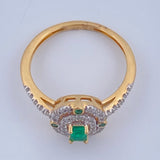 Anillo Escencia Esmeralda 2.75gr / T6 / Dos Oros Amarillo Blanco 18K %