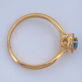 Anillo Halo Circulo Diamante 2.15gr / T6 1/4 / Dos Oros Amarillo Blanco 18K %