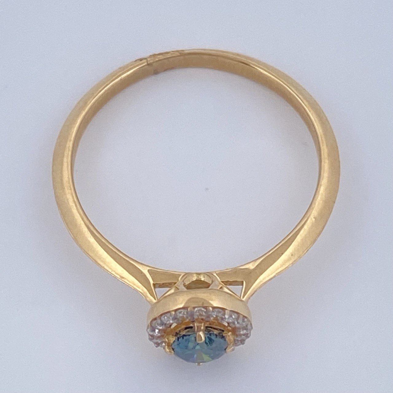 Anillo Halo Circulo Diamante 2.15gr / T6 1/4 / Dos Oros Amarillo Blanco 18K %