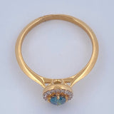 Anillo Halo Circulo Diamante 2.15gr / T6 1/4 / Dos Oros Amarillo Blanco 18K %