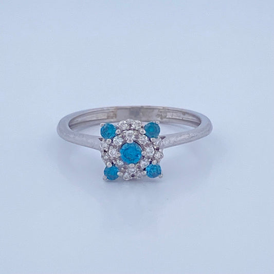 Anillo Flor De Nieve Diamante 2.2gr / T6 1/4 / Oro Blanco 18K %