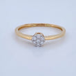 Anillo Flor Diamante 1.2gr / T5 1/2 / Dos Oros Amarillo Blanco 18K +