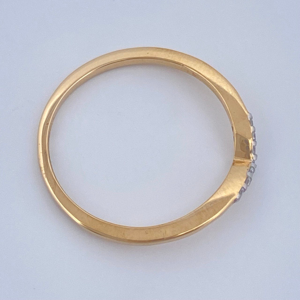 Anillo Tiara Diamante 1.25gr / T5 1/4 / Dos Oros Amarillo Blanco 18K %