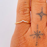 Anillo Tiara Diamante 1.25gr / T5 1/4 / Dos Oros Amarillo Blanco 18K %