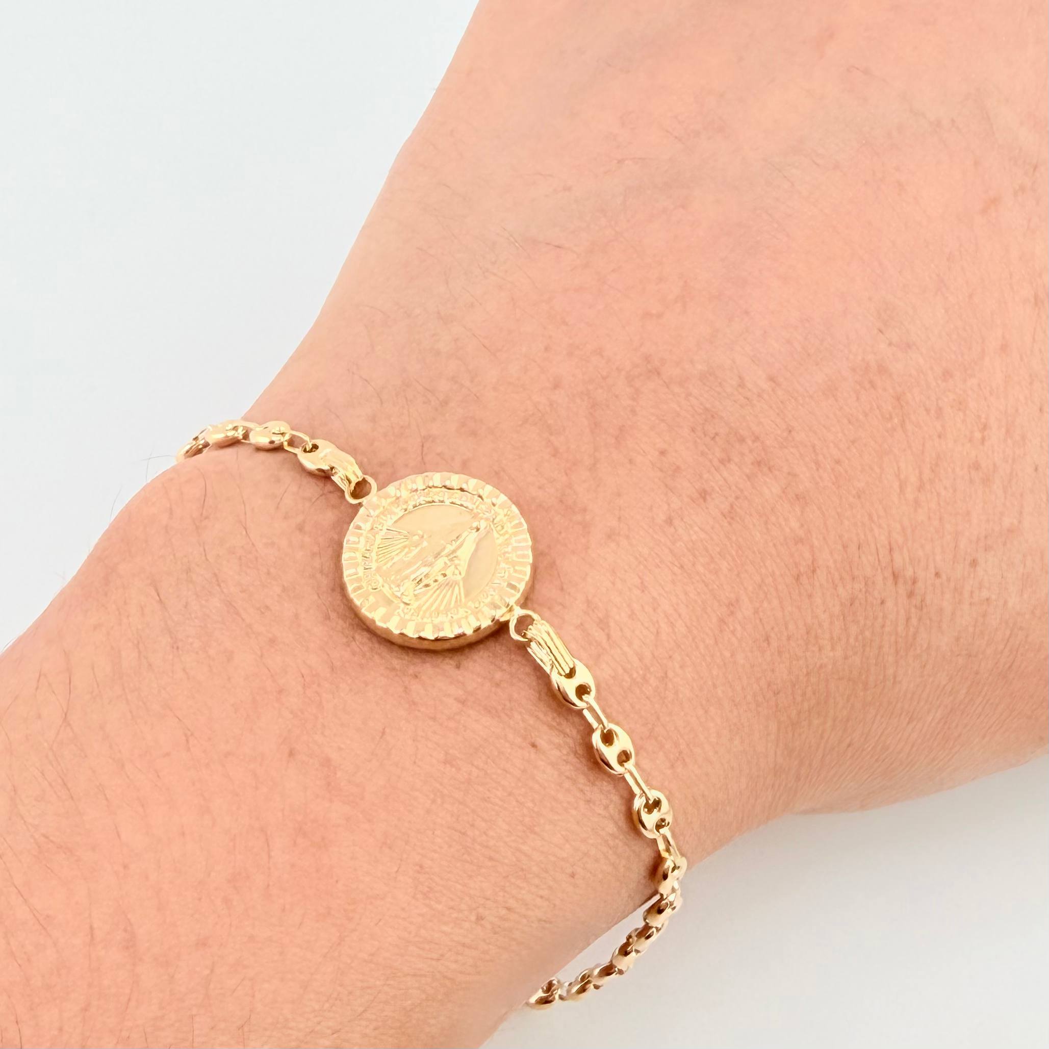 Pulso GC Herraje Virgen De Guadalupe 2.9gr / 18cm / 3.2mm Oro Amarillo 18K ©