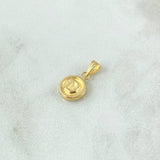 Dije Letra D 0.4gr / 1.5cm / Circulo Mate - Cargador Bordeado Oro Amarillo 18K *