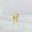 Dije Letra C  0.4gr / 1.5cm / Circulo Mate - Cargador Bordeado Oro Amarillo 18K *