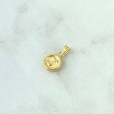 Dije Letra J  0.4gr / 1.5cm / Circulo Mate - Cargador Bordeado Oro Amarillo 18K *