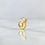 Dije Letra J  0.4gr / 1.5cm / Circulo Mate - Cargador Bordeado Oro Amarillo 18K *