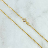 Set Cadena Lazo 1.35gr / 50cm / 1.5mm + Dije Corazón 0.3gr / 1.1cm Troquelado 1.65gr Oro Amarillo 18K (Oferta)
