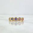 Anillo Circulos Tupidos 2.15gr / T6 3/4 / Circones De Colores Oro Amarillo 18K *