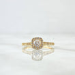 Anillo Solitario Halo Tupido 2.05gr / T6 / Circones Blancos Oro Amarillo 18K *