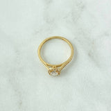 Anillo Solitario Halo Tupido 2.05gr / T6 / Circones Blancos Oro Amarillo 18K *