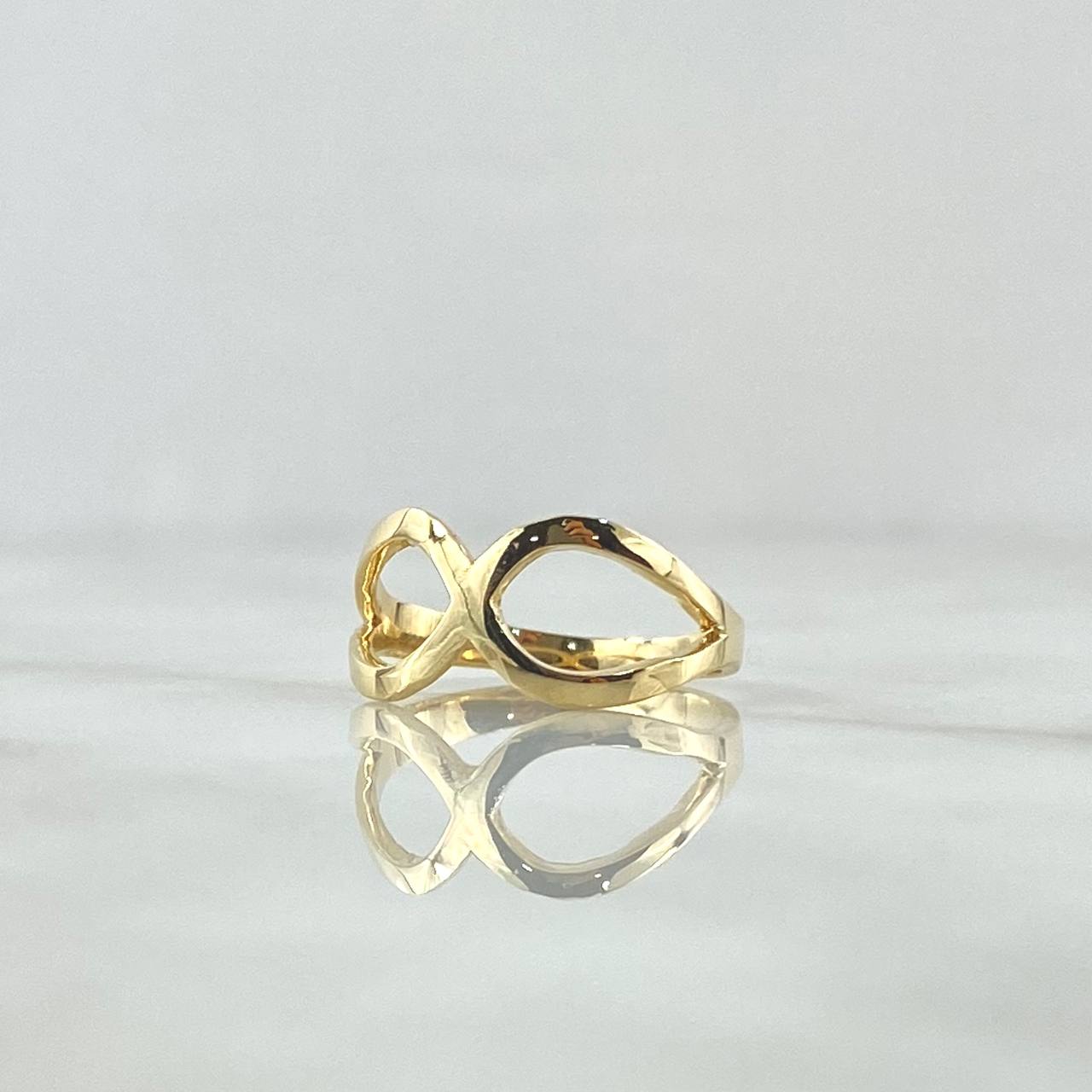 Anillo Lazos Cruzados 2.35gr / T6 / Liso Oro Amarillo 18K *