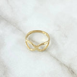 Anillo Lazos Cruzados 2.35gr / T6 / Liso Oro Amarillo 18K *