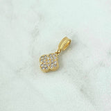 Dije Trebol 1.75gr / 2.1cm / Circones Blancos Oro Amarillo 18K