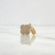 Dije Trebol 1.75gr / 2.1cm / Circones Blancos Oro Amarillo 18K