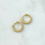 Candongas Carril 2.45gr / 1.3cm / Circones Blancos Oro Amarillo 18K