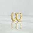 Candongas Carril 2.45gr / 1.3cm / Circones Blancos Oro Amarillo 18K