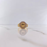 Anillo Sello Octagonal Calavera 8.25gr / T10 1/2 / Circones Blancos Dos Oros Amarillo Blanco 18K $