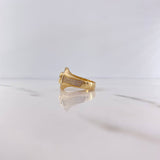 Anillo Sello Octagonal Calavera 8.25gr / T10 1/2 / Circones Blancos Dos Oros Amarillo Blanco 18K $