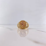 Anillo Caballo 11.25gr / T11 / Circones Blancos Tres Oros 18K &
