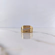 Anillo Rectangular 9.3gr / T9 1/2 / Circones Blancos Oro Amarillo 18K &