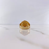 Anillo Leon 8.4gr / T9 1/4 / Circones Fucsia Verdes Oro Amarillo 18K $