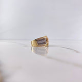 Anillo Medusa Tribal 8.25gr / T9 / Circones Blancos Tres Oros 18K &