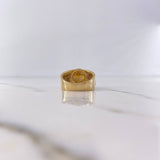 Anillo Medusa Tribal 8.25gr / T9 / Circones Blancos Tres Oros 18K &