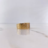 Anillo Ancla 7.9gr / T10 / Circones Blancos Dos Oros Amarillo Blanco 18K &