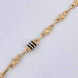 Pulso Rustico Flores 4.4gr / 21cm / Oro 18K $