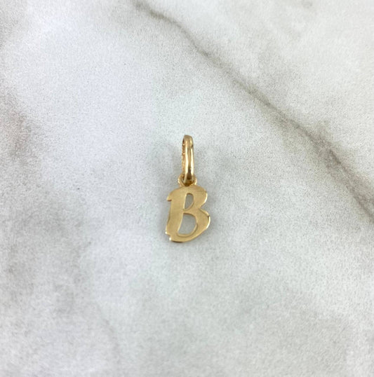 Dije Letra B Cursiva 0.4gr / 1.6cm / Oro Amarillo 18K
